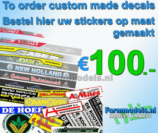 &euro; 100.-  (Pr&eacute;-Cut) Stickers - Decals aangevraagd via e-mail, bestel hier   Farmmodels.nl