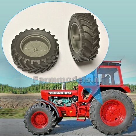 &Oslash; 53 mm: Achteras Trekkerband met Volvo BM Velgplaat afdruk     1:32  04287 