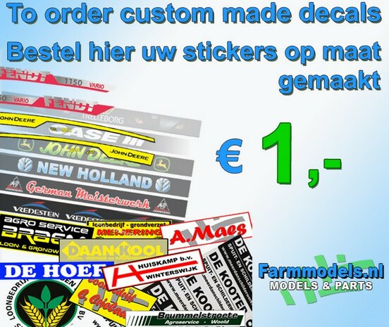 &euro; 1.-  (Pr&eacute;-Cut) Stickers - Decals aangevraagd via e-mail, bestel hier   Farmmodels.nl