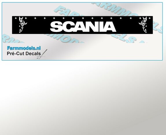 SCANIA 2 Spatlapsticker  ZWART MATTE folie 79 x 10mm breed Pr&eacute;-Cut Decals 1:32 Farmmodels.nl 