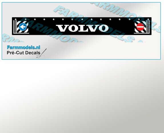 VOLVO Spatlapsticker  ZWART MATTE folie 79 x 10mm breed Pr&eacute;-Cut Decals 1:32 Farmmodels.nl 