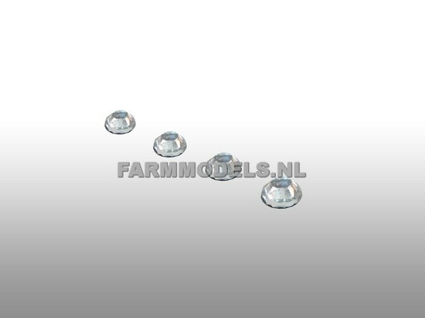 4x Glimmer rond 2.7mm transparant/diamant 1:32 