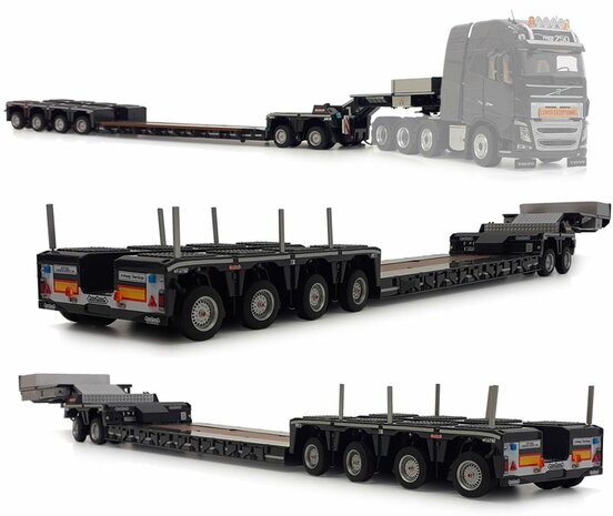 ANTRACITE Nooteboom Euro Lowloader met ANTRACIET interdolly + Free Gift Decals   1:32 MargeModels MM2011-02   