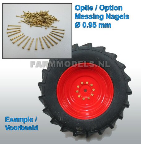 2x Brede Michelin 1050 lagedruk band Groot oprek &Oslash; 61.5 mm + Alu. velg t.b.v. MarGe models Vredo VT 7028  1:32            