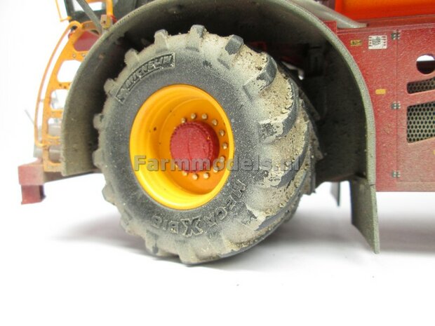 2x Brede Michelin 1050 lagedruk band Groot oprek &Oslash; 61.5 mm + Alu. velg t.b.v. MarGe models Vredo VT 7028  1:32            