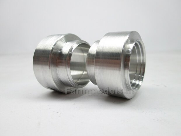 DUBBELLUCHT Aluminium Vooras velgen ZONDER MF banden &Oslash; 30.2 x 20 mm, geschikt voor de Wiking Fendt 942 (Massieve Aluminium velgen) 1:32  
