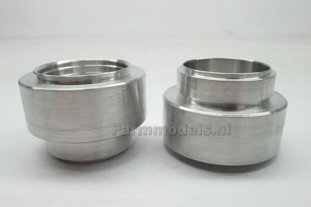 DUBBELLUCHT Aluminium Vooras velgen ZONDER MF banden &Oslash; 30.2 x 20 mm, geschikt voor de Wiking Fendt 942 (Massieve Aluminium velgen) 1:32  