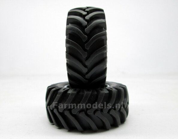 &Oslash; 53.9 x 23 mm: FENDT 942 Wiking: 2x ALU. velgen MET MF banden VOORBEREIDING MOLCON MONTAGE, geschikt voor de Wiking Fendt 942   1:32   