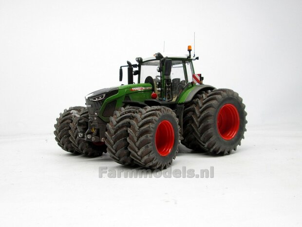 DUBBELLUCHT Aluminium Achteras velgen ZONDER MF banden &Oslash; 37.4 x 21.6 mm, inclusief MOLCON montageringen en wartels, geschikt voor de Wiking Fendt 942 (Massieve Aluminium velgen) 1:32  