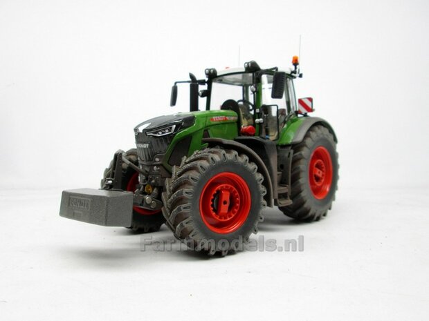 DUBBELLUCHT Aluminium Achteras velgen ZONDER MF banden &Oslash; 37.4 x 21.6 mm, inclusief MOLCON montageringen en wartels, geschikt voor de Wiking Fendt 942 (Massieve Aluminium velgen) 1:32  