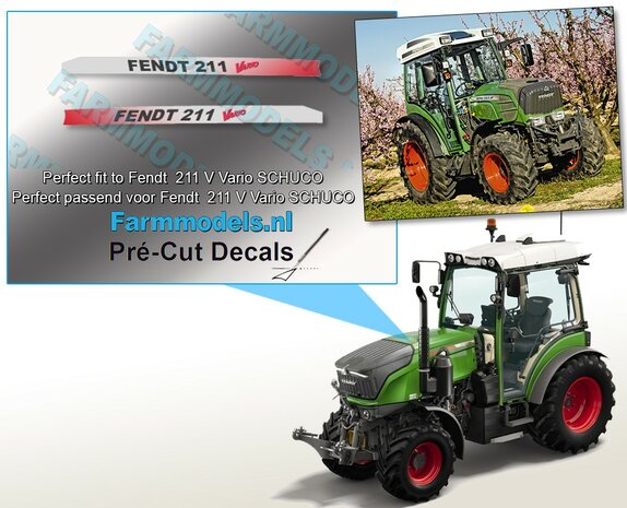 FENDT Fendt 211 Vario type stickers Pr&eacute;-Cut Decals 1:32 Farmmodels.nl 