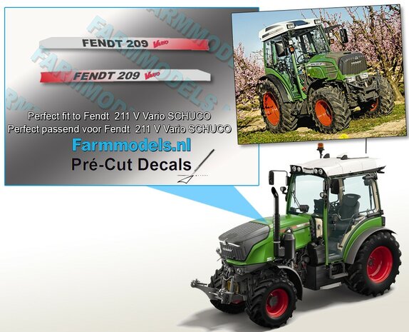 FENDT Fendt 209 Vario type stickers Pr&eacute;-Cut Decals 1:32 Farmmodels.nl 