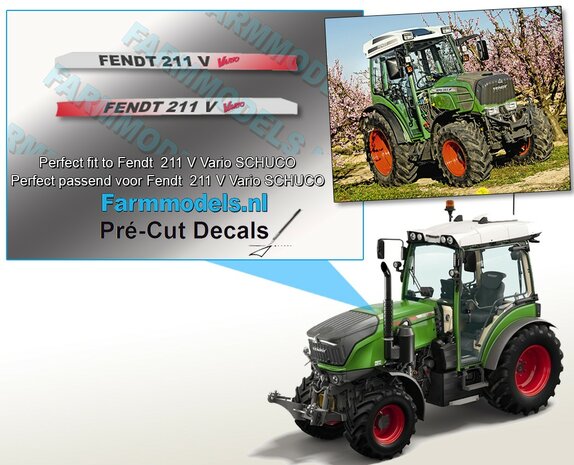 FENDT Fendt 211 V Vario type stickers Pr&eacute;-Cut Decals 1:32 Farmmodels.nl 