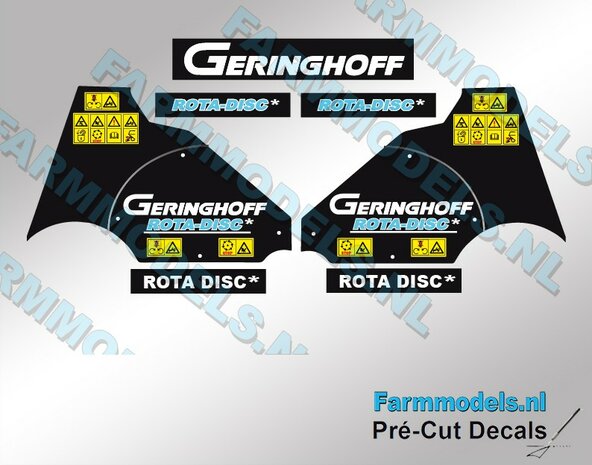 Geringhoff ROTA-DISC Stickerset voor Kolvenplukker PMA  Pr&eacute;-Cut Decals 1:32 Farmmodels.nl