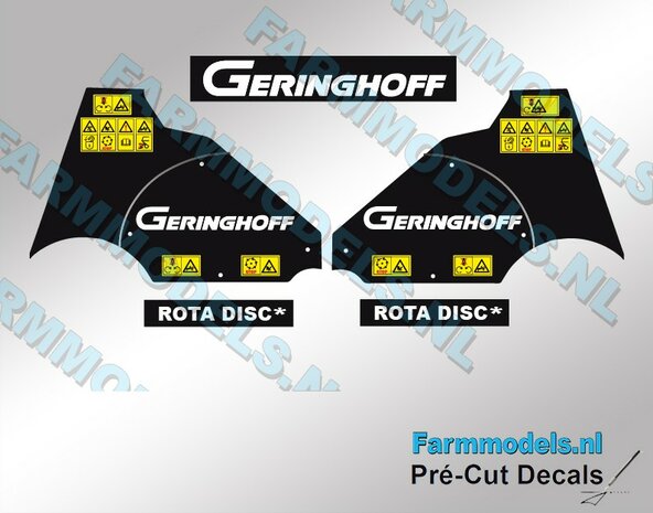 Geringhoff ROTA-DISC Stickerset voor Kolvenplukker PMA  Pr&eacute;-Cut Decals 1:32 Farmmodels.nl