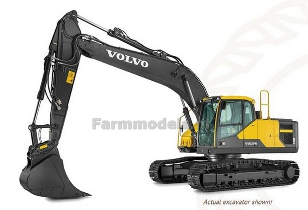 Volvo EC220E rupskraan met S70 QC/ snelwissel + bak + 60 cm brede rupsen  1:32   AT3200115   VERWACHT EIND NOV. 2025/EXPECTED END NOV.2025