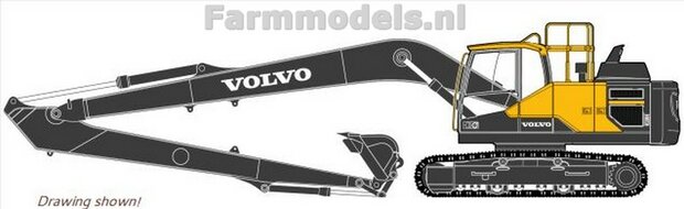 LONG REACH VOLVO EC220ELR rupskraan met 60 cm rupsen, standaard bak en S60 snelwissel / QC +FREE GIFT "VERBODEN"  1:32   AT3200118 