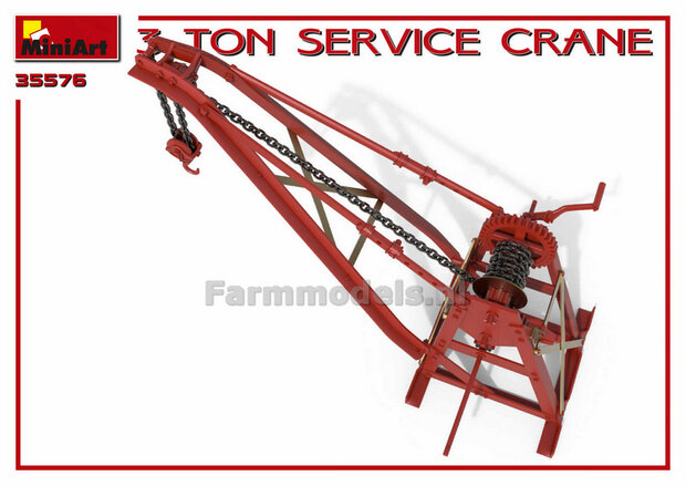 3 Ton Service Crane bouwkit, past perfect bij 1:32, MiniArt 35576   