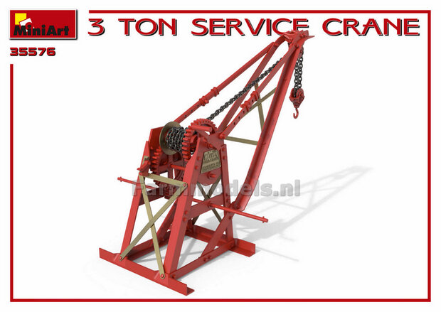 3 Ton Service Crane bouwkit, past perfect bij 1:32, MiniArt 35576   