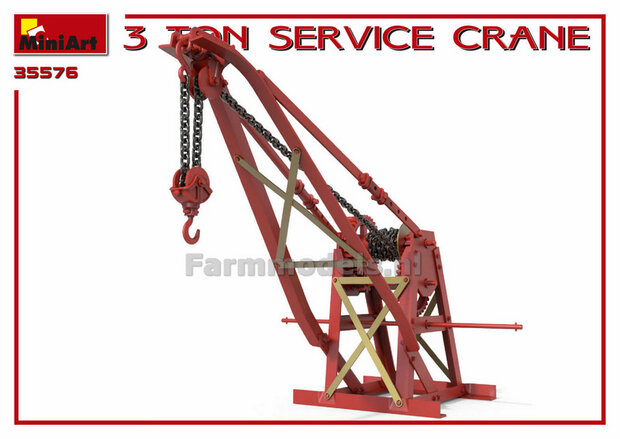 3 Ton Service Crane bouwkit, past perfect bij 1:32, MiniArt 35576   