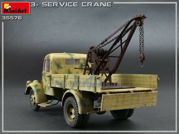 3 Ton Service Crane bouwkit, past perfect bij 1:32, MiniArt 35576   