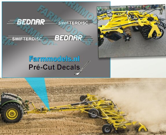 2x Swifterdisc -  Disc Cultivator  type. WIT 2x. stickers op transparant, 3,5 x 44 mm &nbsp;Pr&eacute;-Cut Decals 1:32 Farmmodels.nl&nbsp;