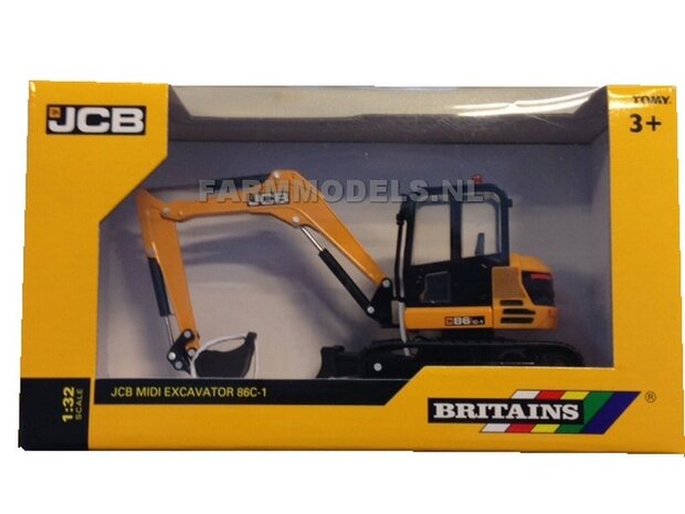 JCB 86C-1 - Midi-kraan / Excavatrive - Kleine Rupskraan 1:32- Britains BR43013