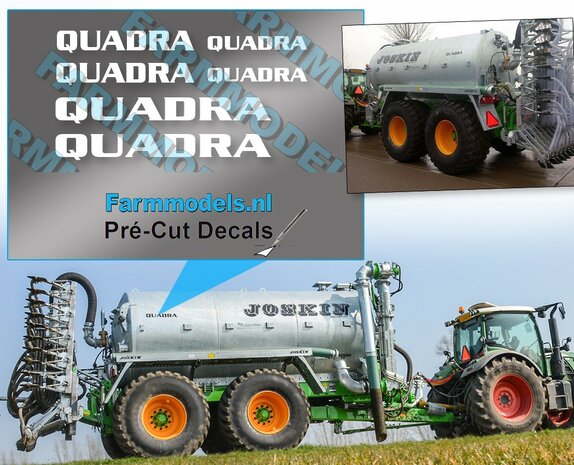 JOSKIN QUADRA stickerset 6x WIT op Transparant Pr&eacute;-Cut Decals 1:32 Farmmodels.nl 