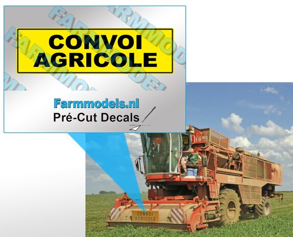 CONVOI AGRICOLE stickers 14 x 47,8 mm Pr&eacute;-Cut Decals 1:32 Farmmodels.nl