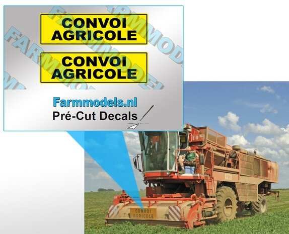 2x CONVOI AGRICOLE stickers 12x40 mm Pr&eacute;-Cut Decals 1:32 Farmmodels.nl
