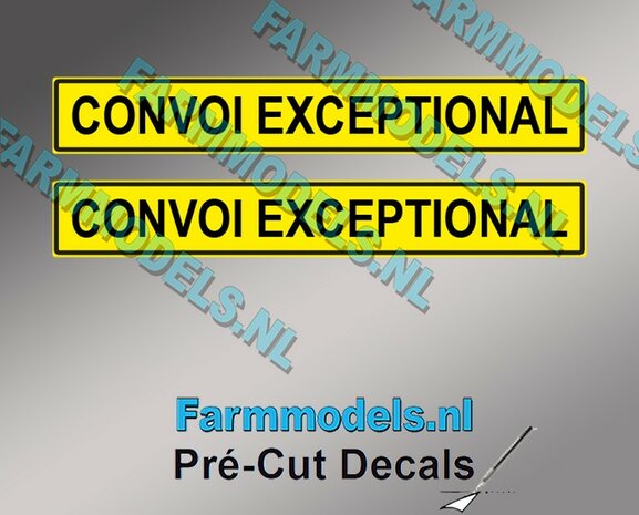 2x CONVOI EXCEPTIONAL stickers 12 mm hoog Pr&eacute;-Cut Decals 1:32 Farmmodels.nl