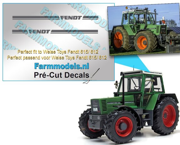 Fendt Dakrand sticker. grijs op transparante folie 2x36 mm Pr&eacute;-Cut-Decals-1:32-Farmmodels.nl