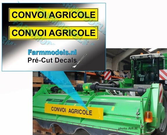 2x CONVOI AGRICOLE stickers 12x79 mm Pr&eacute;-Cut Decals 1:32 Farmmodels.nl
