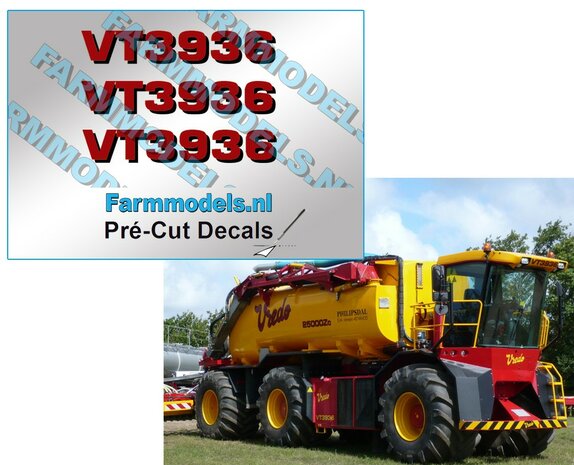 Vredo VT 3936 type Sticker Rood op transparant voor cabine