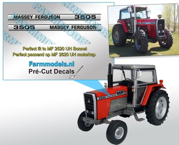 Massey Ferguson 3505 sticker Pr&eacute;-Cut Decals 1:32 Farmmodels.nl