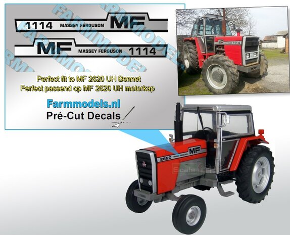 Massey Ferguson 1114 sticker Pr&eacute;-Cut Decals 1:32 Farmmodels.nl