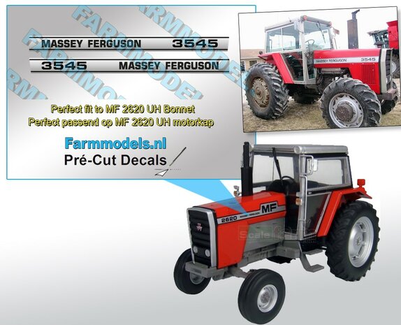 Massey Ferguson 3545 sticker Pr&eacute;-Cut Decals 1:32 Farmmodels.nl