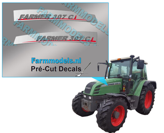 FENDT FARMER 307 Ci type stickers Pr&eacute;-Cut Decals 1:32 Farmmodels.nl 