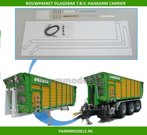BOUWKIT: Slede t.b.v. zelfbouw haakarm bak of tank t.b.v haakarm Carrier  (ZONDER Joskin Silospace bak)  1:32                  