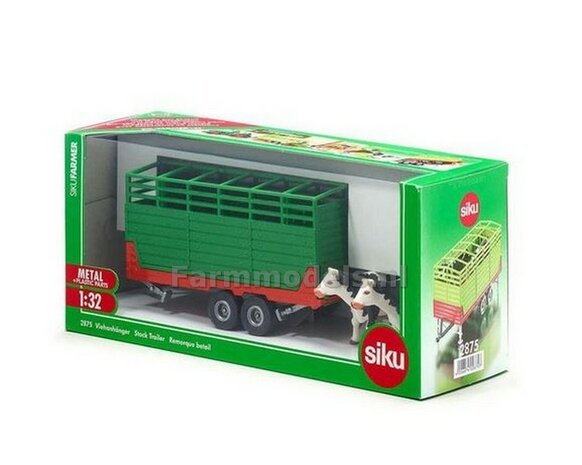 Siku vee aanhanger rood / groen tandemasser 1:32  SIKU2875