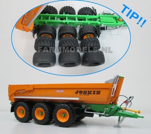 TIP: Bandenwissel  JOSKIN Trans-KTP 27/65 TRM - 3-asser halfpipe gronddumper 1:32