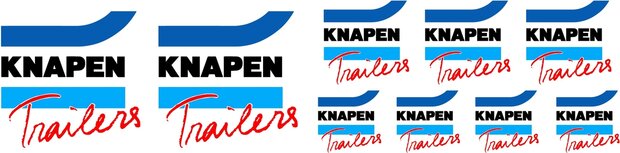 KNAPEN Trailers sticker assortiment op Transparant Pr&eacute;-Cut Decals 1:32 Farmmodels.nl