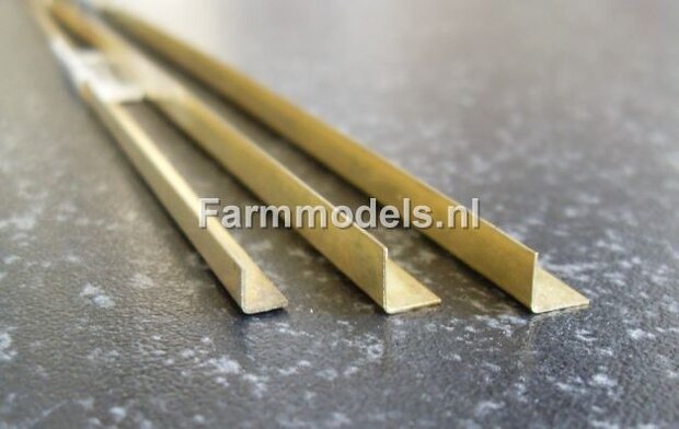 A5 1x Messing Hoek profiel 5 x 5 mm 