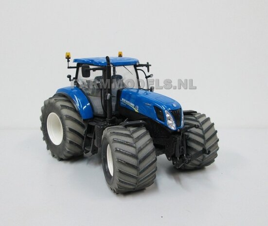 Brede lagedruk (vooras) band NH Wit Aluminium t.b.v. vooras velg New Holland T7.270 ROS 1:32                    