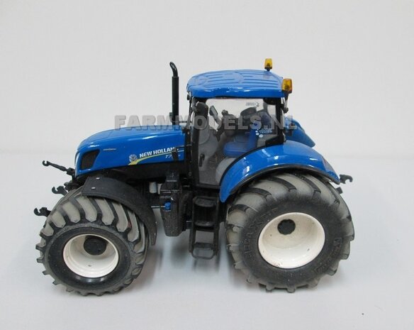 Brede lagedruk (vooras) band NH Wit Aluminium t.b.v. vooras velg New Holland T7.270 ROS 1:32                    