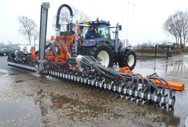 Brede lagedruk (vooras) band NH Wit Aluminium t.b.v. vooras velg New Holland T7.270 ROS 1:32                    