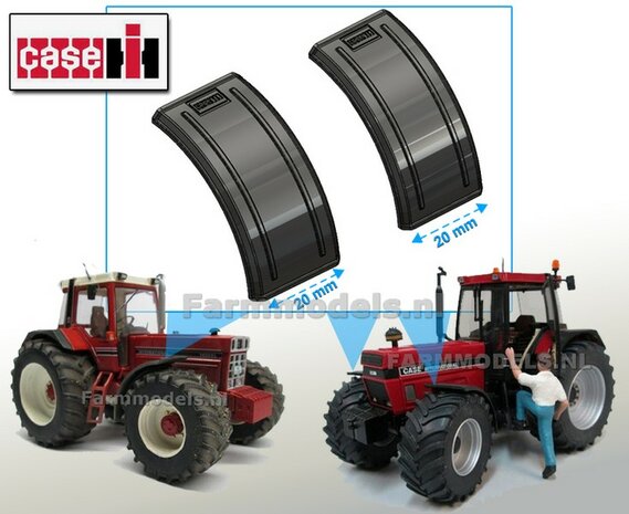 2x CASE IH logo Spatborden ZONDER STEUN ong. 20 mm breed  1:32   