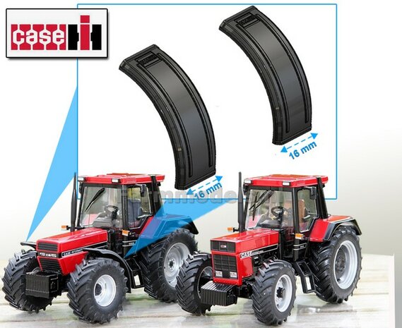 2x CASE IH logo Spatborden ZONDER STEUN ong. 16 mm breed  1:32  