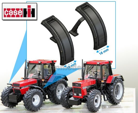 2x CASE IH logo Spatborden MET STEUN ong. 16 mm breed  1:32  