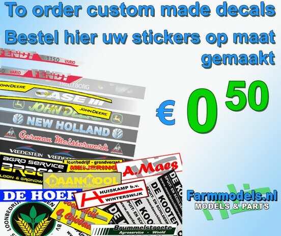 &euro; 0.50  (Pr&eacute;-Cut) Stickers - Decals aangevraagd via e-mail, bestel hier   Farmmodels.nl